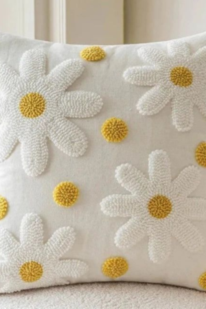 Daisy Flower Handmade Cushion Cover
