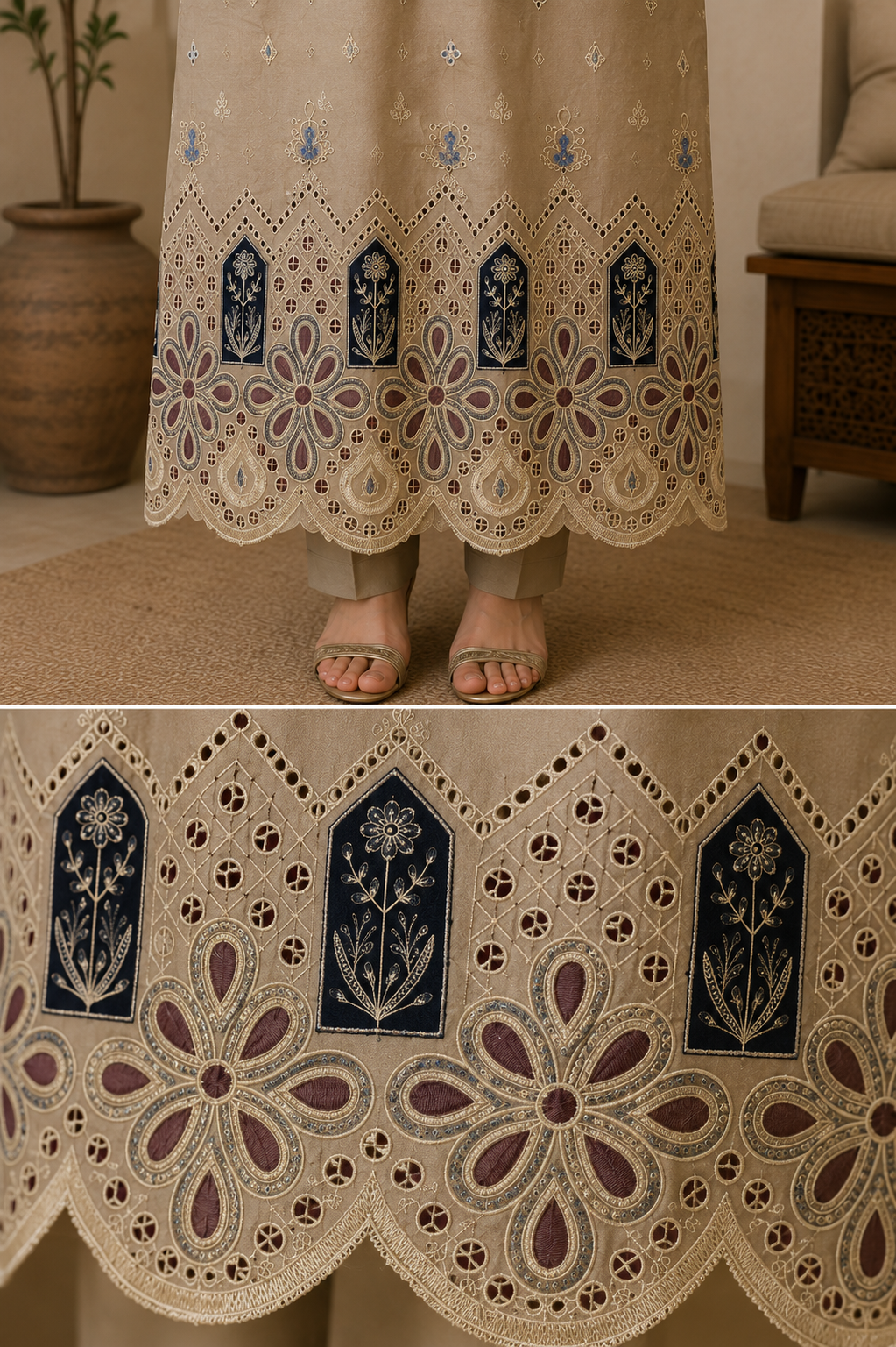 Elegant Embroidered 2-Piece Suit - Image 2